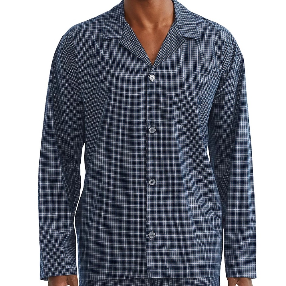 NWT Polo Ralph Lauren Pajama Shirt Plaid Mens Long Sleeve Button Up Blue